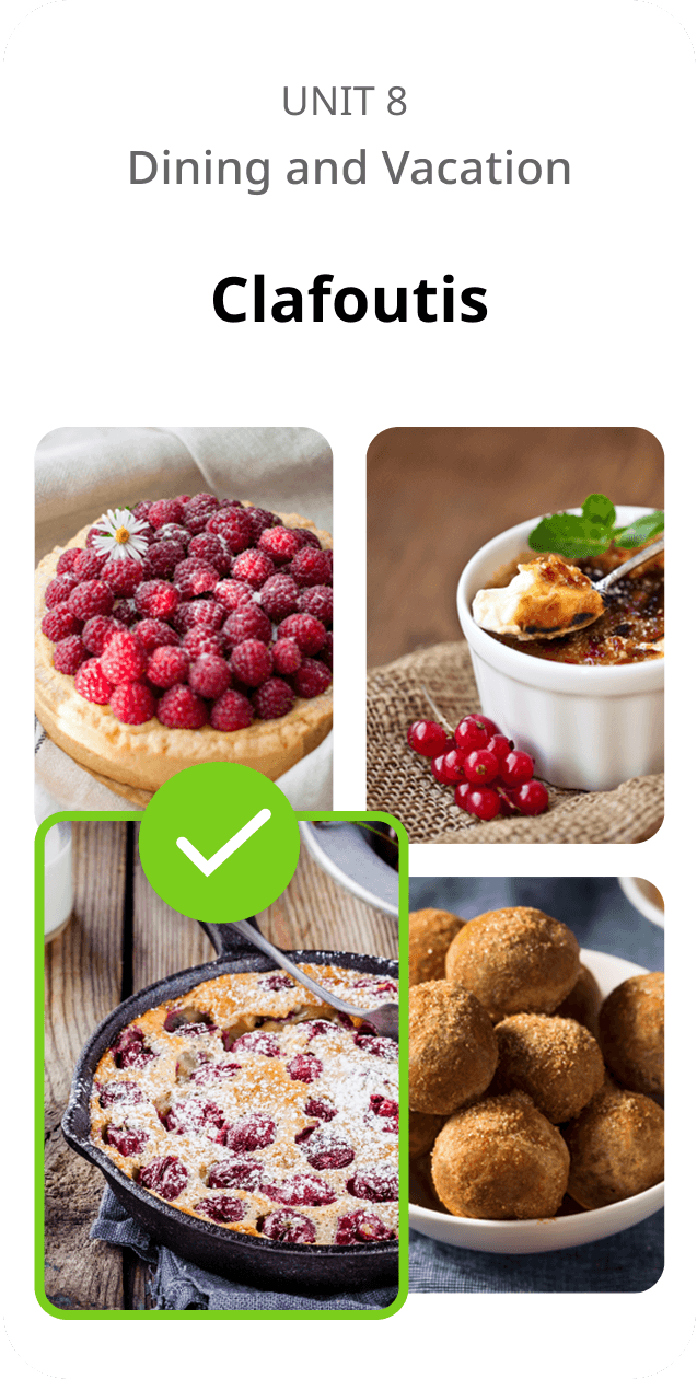 Una unidad de aprendizaje de idiomas de Rosetta Stone que aparecen en una pantalla